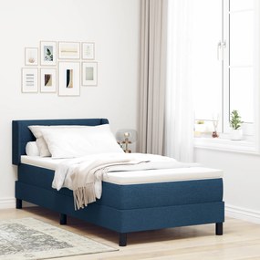 vidaXL Pat cu arcuri , cu saltea în albastru, 80 x 200 cm, material