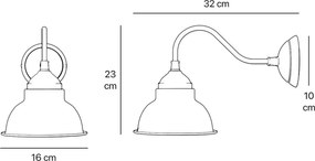 Aplica de perete industrial vintage Oslo