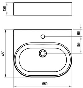 Ravak XJX01155004 - Lavoar pentru blat CERAMIC SLIM 55x45 cm ceramică/alb