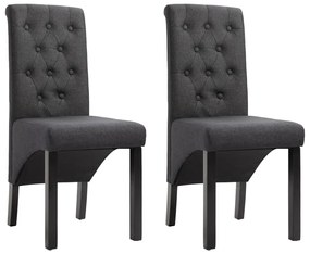 vidaXL Scaune de bucătărie, 2 buc., gri închis, material textil