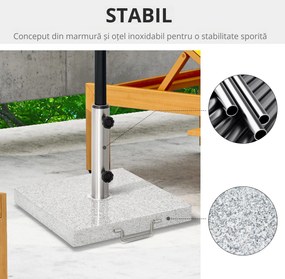Outsunny Suport Baza Pentru Umbrela de Gradina in Marmura 29kg, 42x42x36cm