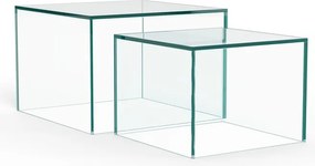 Măsuțe de cafea 2 buc. din sticlă 50x50 cm Dice – Actona