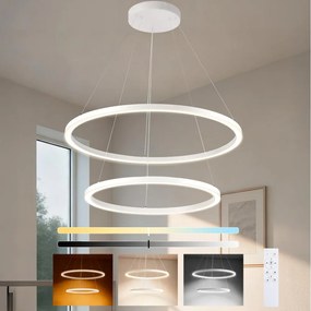 Brilagi - Lustră LED reglabilă suspendată pe cablu PORTOFINO LED/98W/230V, diam. 80 cm, alb +DO