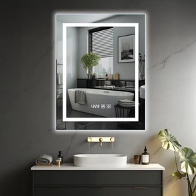 IREDA Oglindă de baie cu iluminare LED, 60 x 80 cm