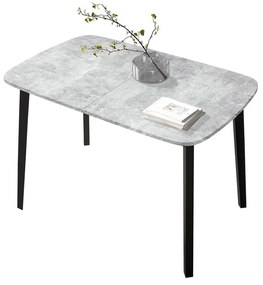 Masă sufragerie extensibilă 130 cm Grospan S 130x80 (Gri Marmură + Negru) (pentru 4-6 persoane). 1105348