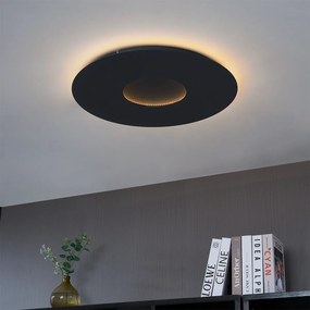 Plafonieră modernă neagră 60cm incl. LED cu 3 trepte de intensitate luminoasă - Morning