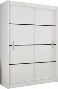 Dulap MERINA, alb/negru, PAL melaminat, cu 2 usi, 150x60x215 cm