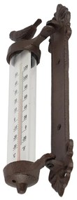 Termometru cu păsări din fontă Esschert Design Bird, înlălțime 27,3 cm