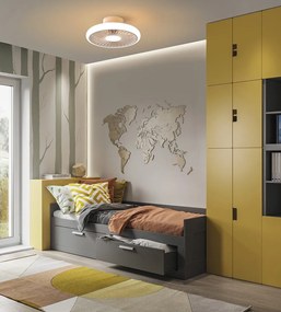 Lustra LED cu Ventilator si telecomanda TURBO alb