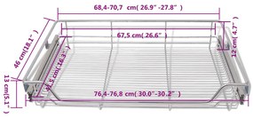 Cosuri din sarma retractabile, 2 buc., argintiu, 800 mm Argintiu, 800 mm