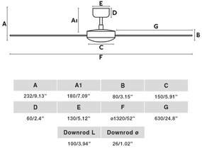 Ventilator LED de tavan FARO 34356WT RUDDER L maro/negru d. 132 cm WT + telecomandă