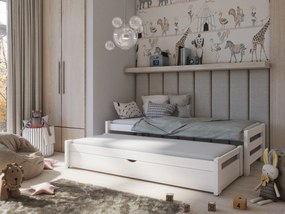 Pat pentru copii 90 x 200 cm ANISSA (cu somieră și sp. depozitare) (Alb). 1013117
