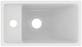 Lavoar suspendat alb 37 cm, dreptunghiular, orificiu baterie stanga, Ideal Standard Tempo Alb lucios