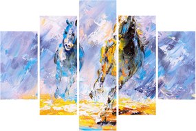 Tablou - Caii alergând, pictură în ulei (150x105 cm)