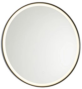 Oglinză de baie neagră 70 cm cu LED cu dimmer tactil - Miral