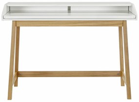 Birou cu blat alb Woodman St. James, alb-natural