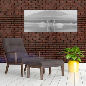 Tablou - Lebede îndrăgostite (120x50 cm)