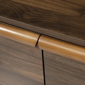 Comodă pentru living cu 3 sertare și dulap cu două uși, 120x40x77 cm, Culoare naturală