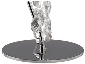 Veioza, Lampa de masa eleganta Tiffany crom/ abajur alb