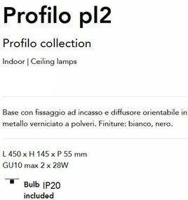 Plafoniera cu spoturi Profilo pl2 negru