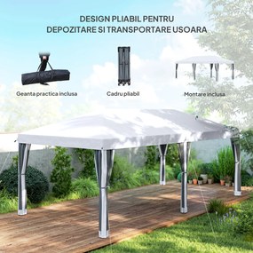 Outsunny Foisor de gradina cu plasa de tantari, alb, 3x6m | Aosom Romania