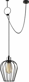 Lustra TEL 6681, negru, metal, 60/80x20x50/130 cm