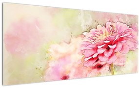 Tablou - Floare roz, aquarel (120x50 cm)