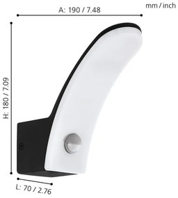 Eglo 98149 - LED Lampă esterior cu senzor FIUMICINO LED/11W/230V IP44