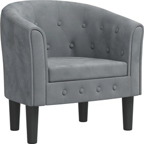 vidaXL Fotoliu tip cuvă, gri închis, catifea
