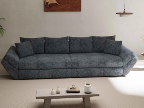 Canapea extensibilă dumonde cu ladă de depozitare si sezut confortabil din spuma high-density, Loana Euphoria Grafit 300x100 cm