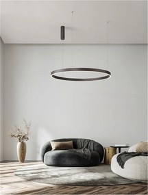 Lustra LED circulara ELOWEN 98cm, maro