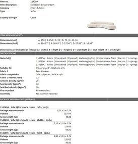 Canapea design modern Bjorn L 114289 HZ