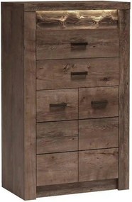 Comoda INDIANAPOLIS I6, frasin inchis, PAL laminat, cu 2 sertare, 2 us