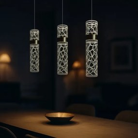 Lustră LED suspendată pe cablu LAGOS, 24W/230V, auriu