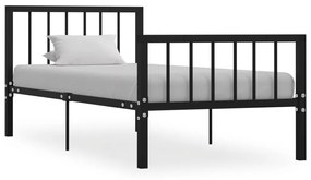 Cadru de pat, negru, 90 x 200 cm, metal Negru, 90 x 200 cm