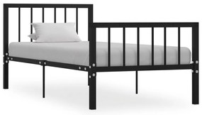 284568 vidaXL Cadru de pat, negru, 90 x 200 cm, metal