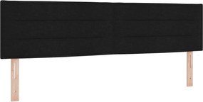 vidaXL Tăblie LED cu benzi LED cu headboard Negru 180 cm țesătură