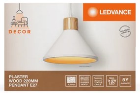 Lustră pe cablu Ledvance DECOR ipsos 1xE27/25W/230V d. 22 cm ipsos alb