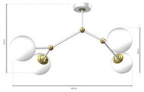 Lustră aplicată JOY 4xE14/40W/230V alb/aurie