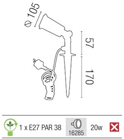 Tarus 1 Lights cu protectie IP44 GARTEN-4 73111
