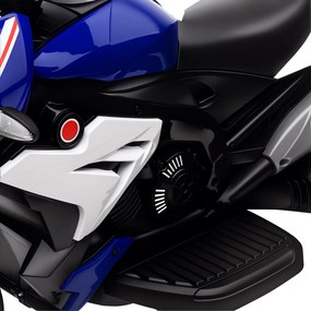 HOMCOM Motocicletă Electrică pentru Copii 3-5 Ani, Max. 25kg, cu Baterie 6V, Albastru | Aosom Romania