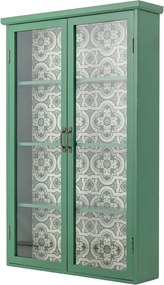 Vitrină verde din lemn de brad suspendată 81x122x22 cm Hazem – Bloomingville