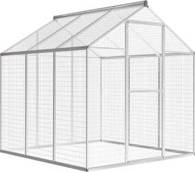 vidaXL Coteț păsări de exterior, 183 x 178 x 194 cm, aluminiu