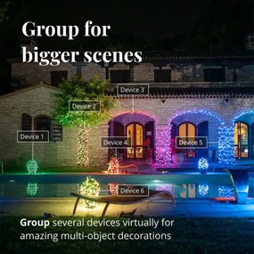 Perdea LED RGB de Crăciun de exterior 190xLED 5 m IP44 Wi-Fi Twinkly TWI190STP-TEU