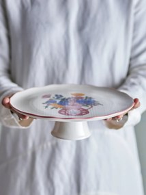Platou de servire din ceramică cu motive florale pictate manual, 28×9 cm, „Dorothy"