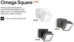 Aplica de perete exterior, IP54 OMEGA AP SQUARE BIANCO 4000K