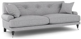Canapea Seattle E121Numărul de locuri: 3, Gri deschis, 195x100x87cm, 60 kg, Tapiterie, Picioare: Role, Lemn