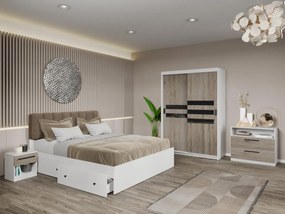 Set mobila dormitor Ruben Alb/San Remo C10