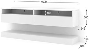 Masă TV Dual 160 (alb). 1124832