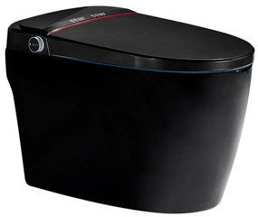 Set vas WC pe pardoseala Relax Regal finisaj negru lucios cu functie bideu electric si capac softclose